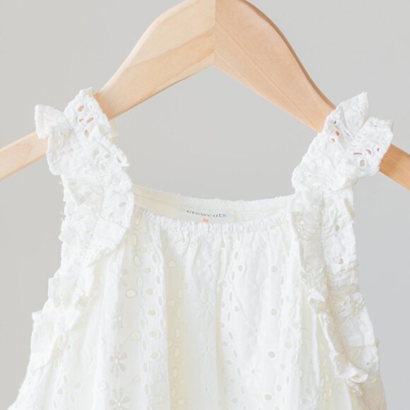 NWT J.Crew Crewcuts Girls' ruffle-tank dress in eyelet, Girls 2 - Picture 2 of 7
